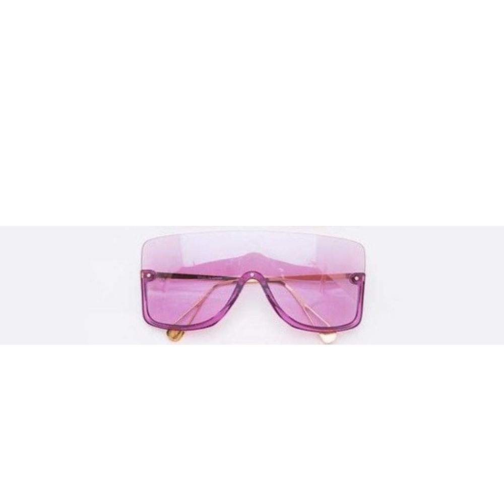 Half Rim Shield Inspired Sunglasses - Purple